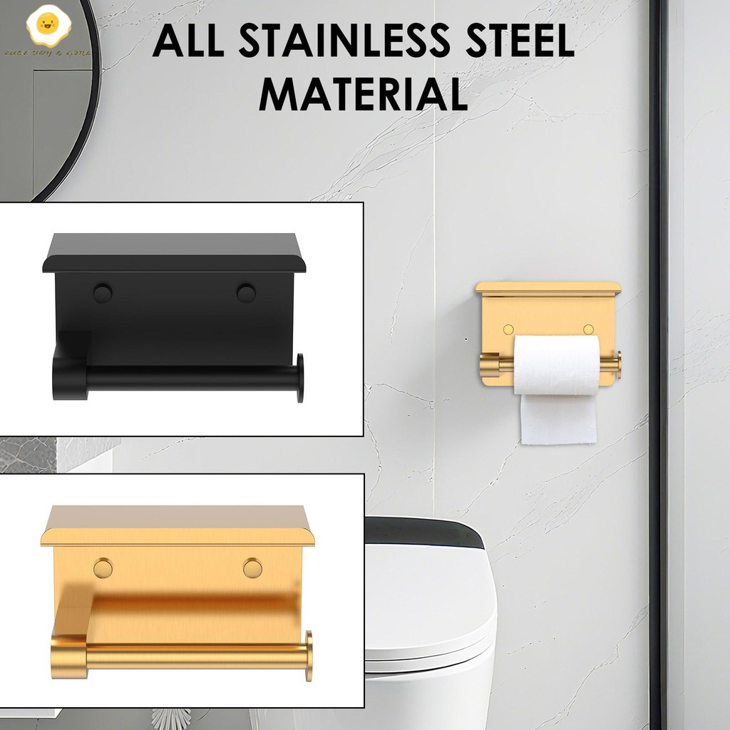 ที่วางม้วนกระดาษชําระพร้อมชั้นวางสแตนเลสสีดําตู้ม้วนห้องน้ําสําหรับห้องน้ํา ร้านค้า5207