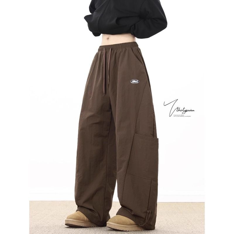 SEACHENIC กางเกงขากว้างตรงหลวม สีทึบสำหรับผู้ชายและผู้หญิง อเมริกันสไตล์ - รูปที่ 2