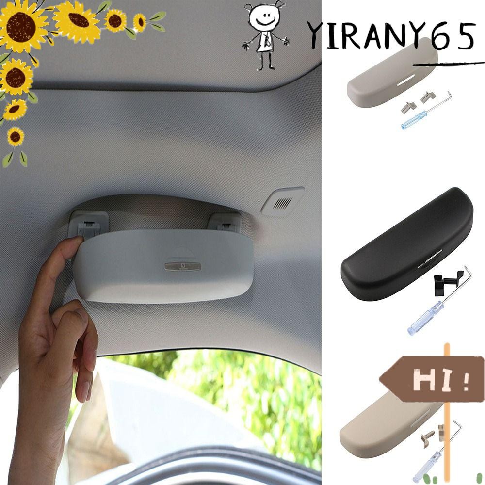 YIRAN รถ Visor กล่องแว่นตา,มัลติฟังก์ชั่น ABS รถแว่นตากันแดดกล่องเก็บ,แบบพกพา 3 สี Universal Reusable รถแว่นตากันแดดสําหรับ Toyota