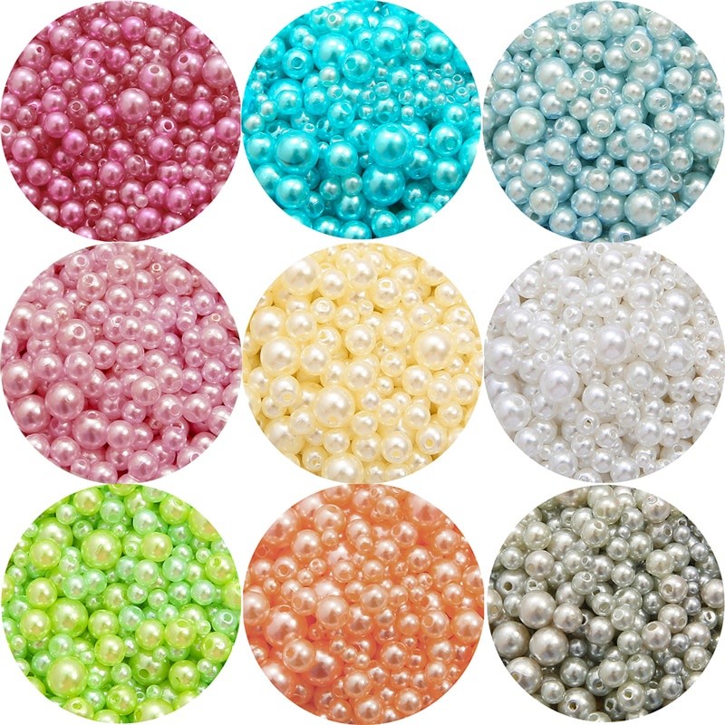 10กรัม150ชิ้น/แพ็ค40สี3-8มิลลิเมตร หน้าท้อง รอบลูกปัดเลียนแบบไข่มุกลูกปัดสําหรับเครื่องประดับทําอุปกรณ์ ทําเอง สร้อยข้อมือ