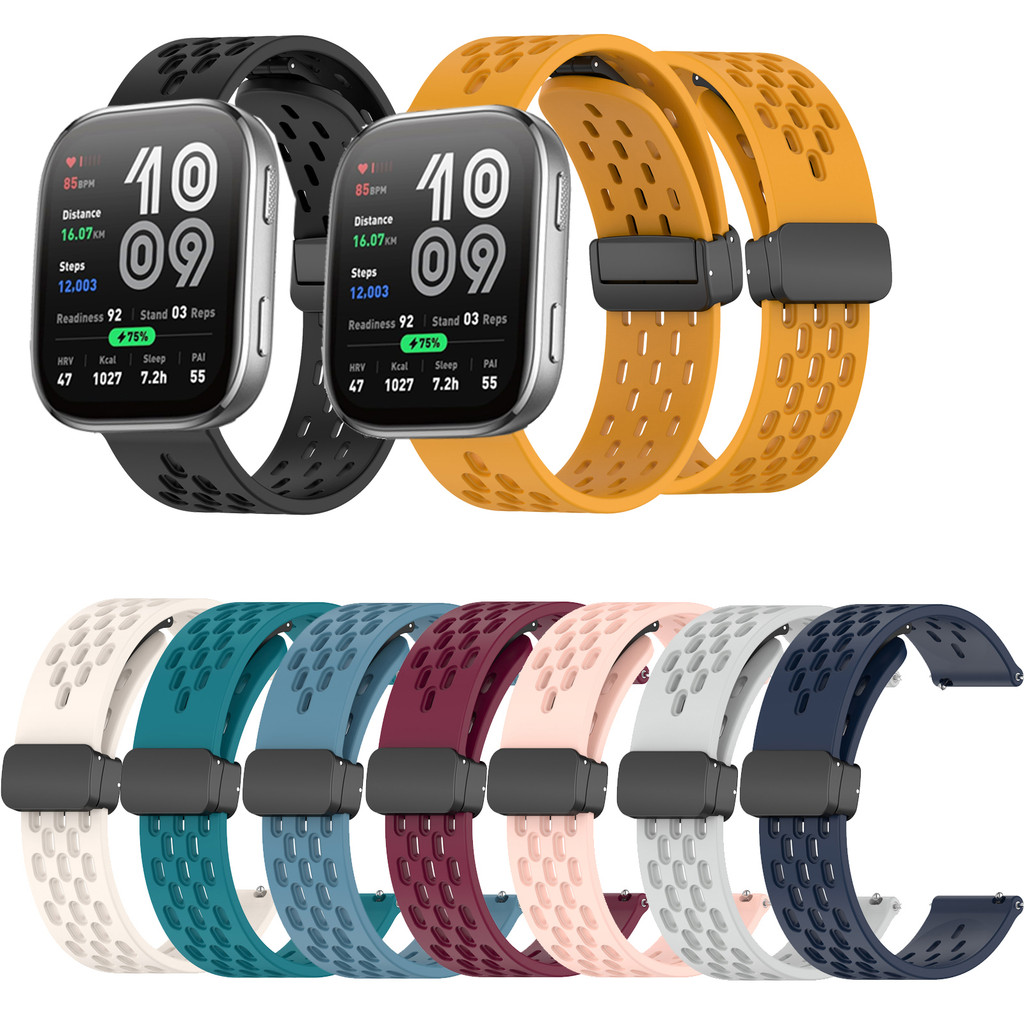 22 มม.ซิลิโคนสําหรับ Huami Amazfit Bip6 Bip 5 6 Bip max Balance 2 3 กีฬานาฬิกากันน้ํา