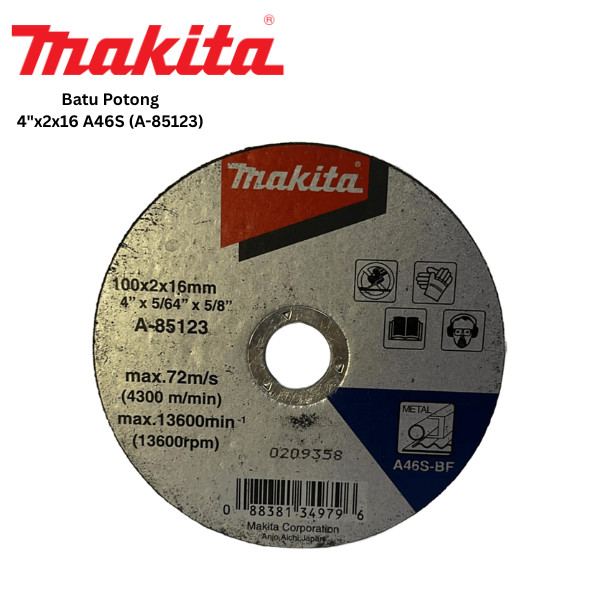 MAKITA หินเจียร 4in 100x2x16mm A46S (A-85123) / หินเจียร 4"