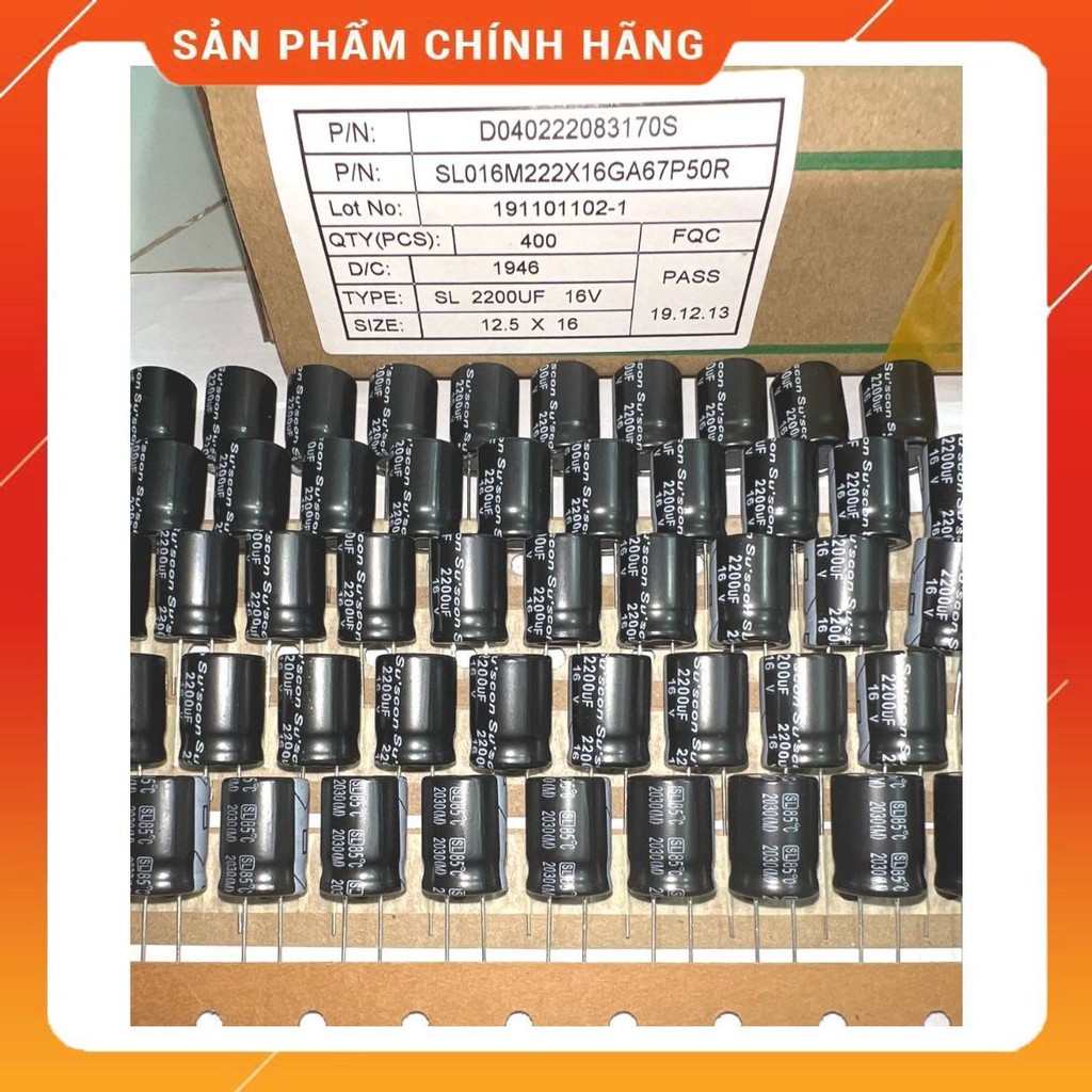 [ 20 ชิ้น ] Suscon CAPACITOR (16V 22UF, 16V 47UF, 16V 100UF, 16V 1000UF )