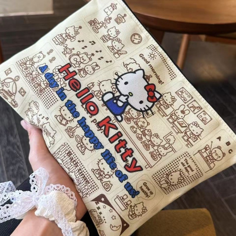 แมวน่ารัก Cat Clutch Mori Style High-value Niche Outing ins Storage Bag กระเป๋าเครื่องสําอางนักเรียน