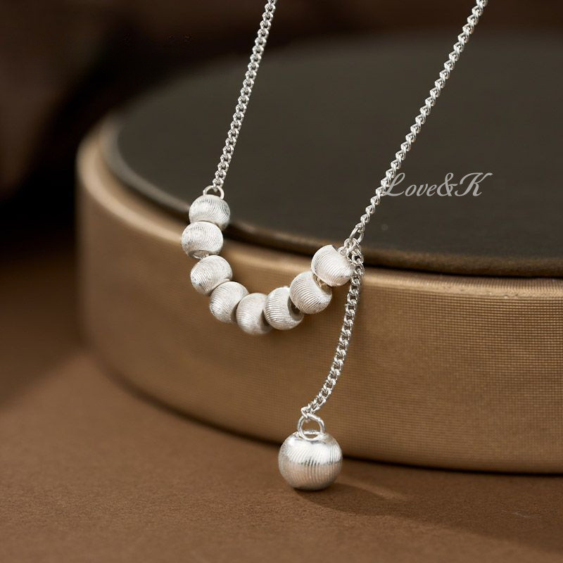 L & K [เงินแท้ 999.9] โซ่กระดูกไหปลาร้าเงินสเตอร์ลิง, สร้อยคอทุกคู่ไม่ซีดจาง, ของขวัญวันหยุด, 25