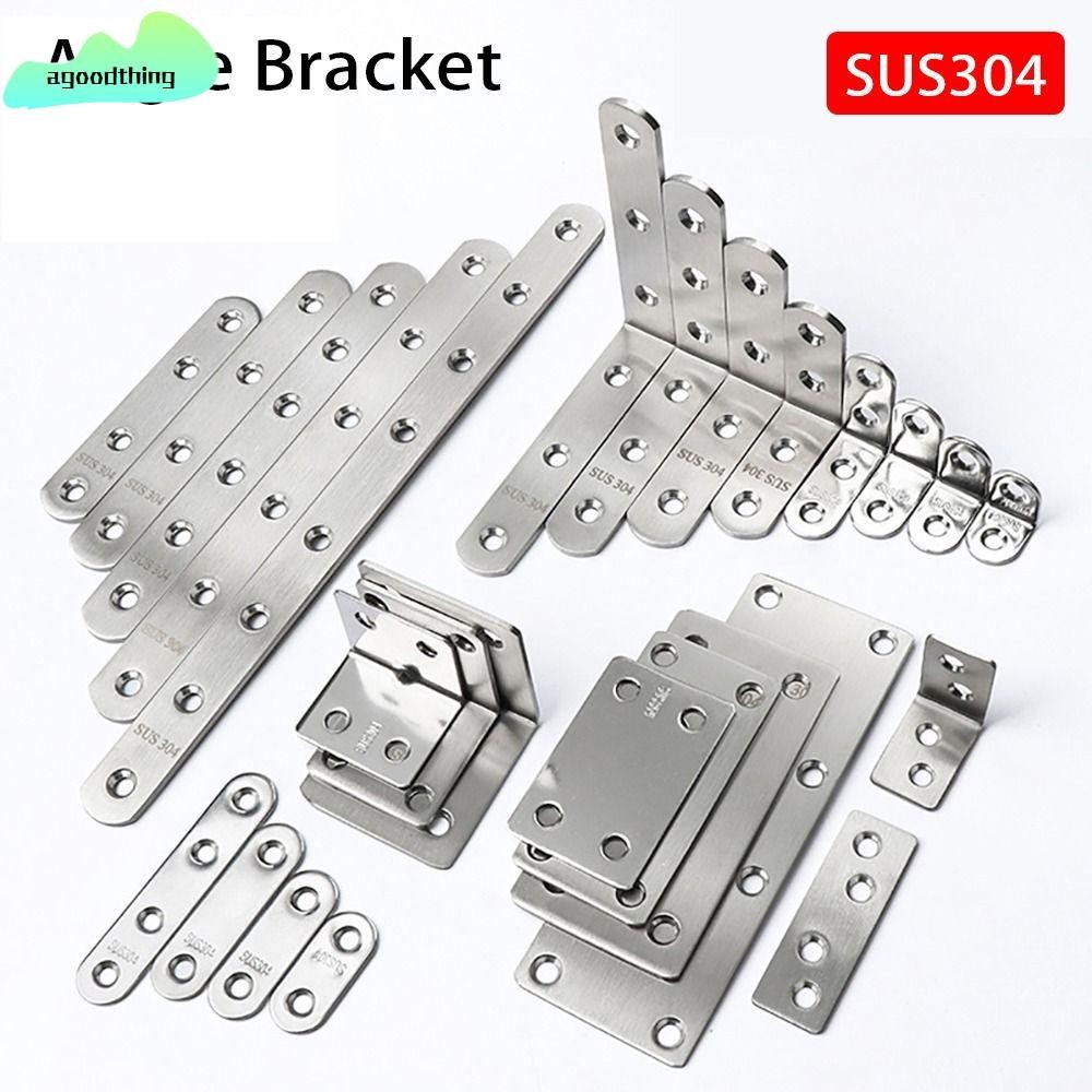 AGOODTHING 1 ชิ้นมุม, SUS304 สแตนเลสเฟอร์นิเจอร์ Fastener มุมรั้ง Joint, L รูปร่าง 90 องศามุมขวาหน้าจอตู้ Wall Shelf Support Bracket