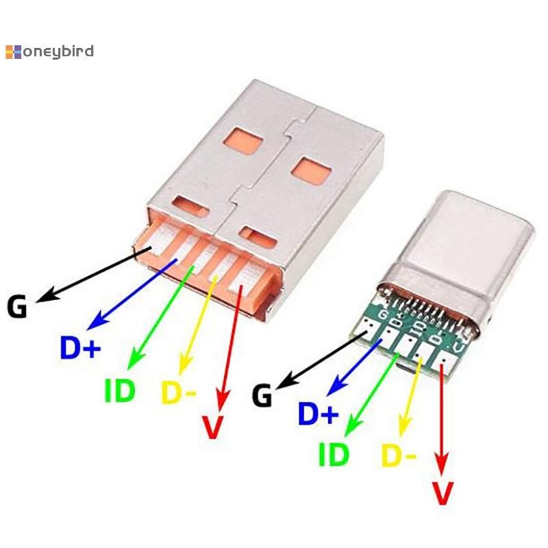 Kaleidoscope Fast CHARGE Type-C USB 65W 5A ชายเชื่อมต่อเชื่อม 5Pin PCB + ประเภท A ชาย 6 ขา USB DIY OTG ข้อมูลชาร์จชุด Nice