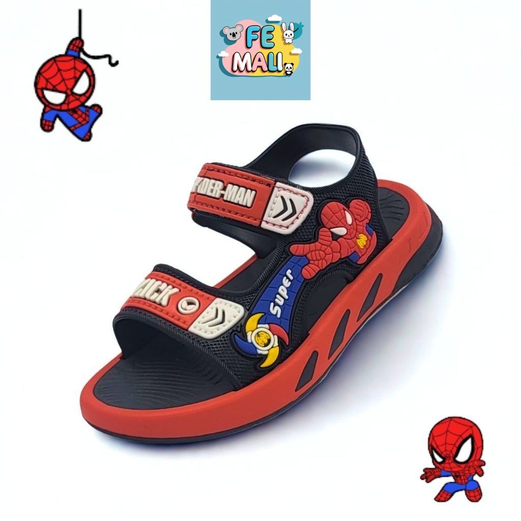 อายุ 4.5-7Yrs Spiderman Boy รองเท้าแตะเด็กรองเท้าแตะขนาด 26-30 รองเท้าแตะ Selipar Budak by FE