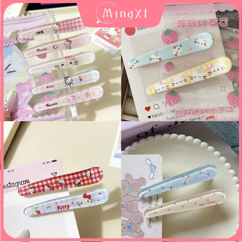 SANRIO การ์ตูนน่ารัก ซานริโอ กิ๊บติดผมสาวแฟชั่นหวานด้านหักผม ใบเรียกเก็บเงินเป็ด คลิปอุปกรณ์ผม