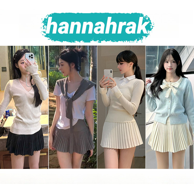 (ส่งจากกรุงเทพฯ)กระโปรงทรงเอ พลีทจีบเล็ก สไตล์เกาหลี เทนนิสเอวสูง Skirt korea มีซับใน มี 4 สี