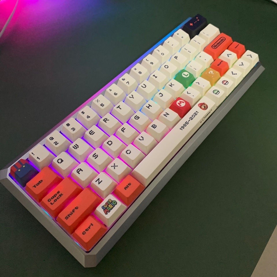 07D/ไต้หวัน Phonetic ไทยภาษาอังกฤษ PBT Mario Keycap OEM ความสูง Adaptation 61/68/84/87/89/96/98/100/