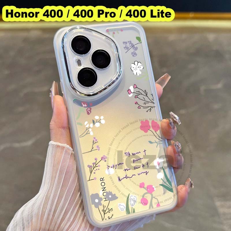 เคสHonor 400 Pro 5GเคสHonor 400Pro 400 Pro 400 Lite 5G Case Soft กันกระแทกดอกไม้ Clear Luxury Cover