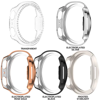 Diamond Bling Hollow Protector สําหรับ Samsung Galaxy watch 8 40 มม.44 มม.กรณี Hard PC เกราะป้องกันกันชนสําหรับ Galaxy watch8 ฝาครอบ