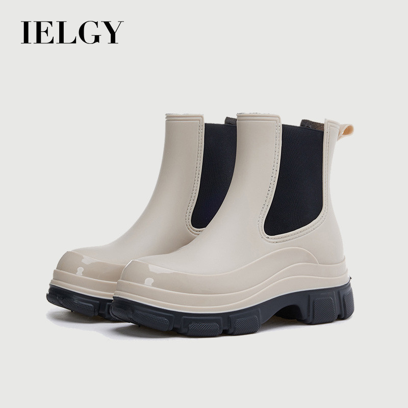 รองเท้าข้อเท้าเชลซีสีขาว อิลกี้ 2025 พื้นรองเท้าหนา สำหรับผู้หญิง