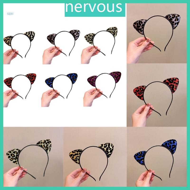 Cute Leopard Print Animal Ear Headband Hair Clip Costume Supplies
