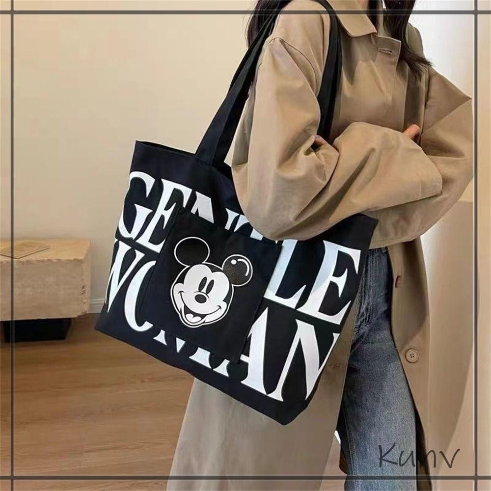 กระเป๋าถือ คูฟ กระเป๋าโท้ทผ้าแคนวาสตัวอักษรแฟชั่นกระเป๋าช้อปปิ้งความจุขนาดใหญ่นักเรียน