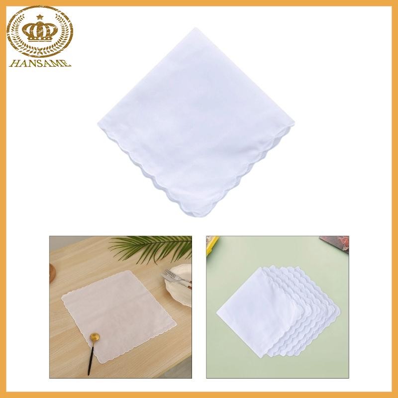 Hankie ผ้าเช็ดหน้าสีขาวยกกำลังเบา ทำจากผ้าฝ้าย สำหรับงานพิเศษและใช้งานประจำวัน