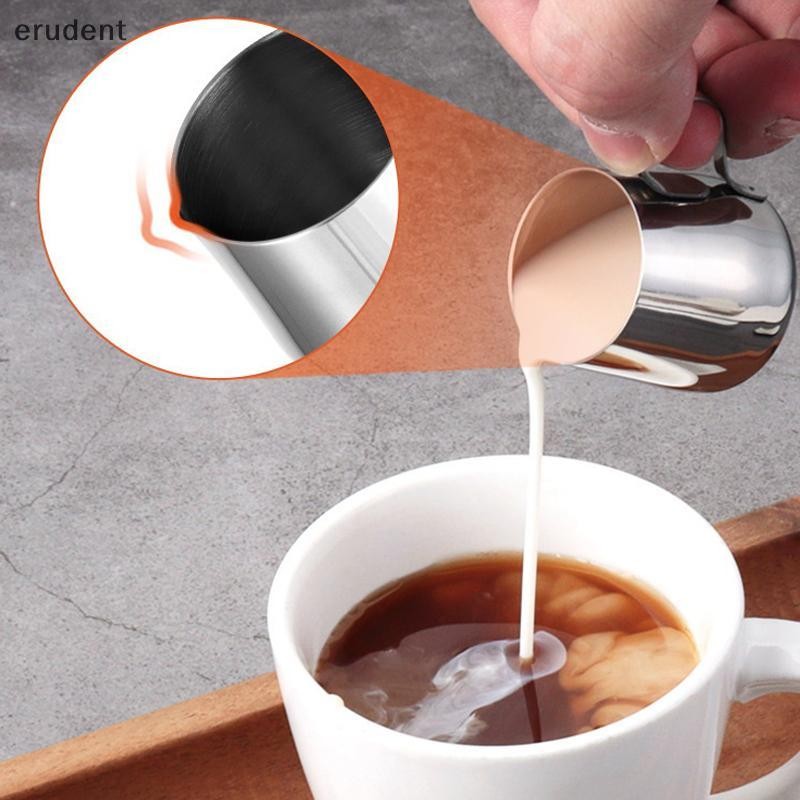 Erudent 304 สแตนเลสเหยือกนมชี้โถดอกไม้นมขนาดเล็กJiggerกาแฟเครื่องมือถ้วยเหยือกกาแฟนมFrothingเหยือกใหม่ - รูปที่ 4