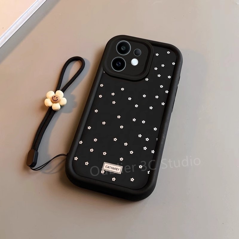 เคสปลอก VIVO X200 FE iQOO 13 Z10 Neo 10 Y29s Y29t Y19s Pro 5G เคสโทรศัพท์สําหรับการออกแบบใหม่การ์ตูน Daisy ดอกไม้เลนส์ซิลิโคนป้องกันกันกระแทกปกอ่อนพร้อมเชือกเส้นเล็ก
