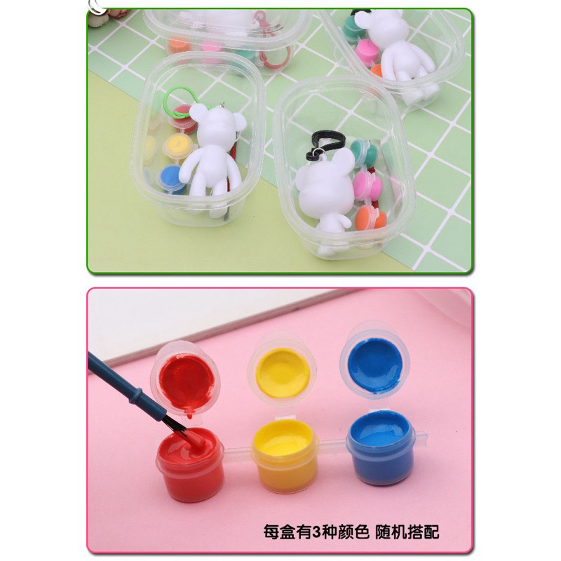 DIY พวงกุญแจหมี ชุดระบายสี ระบายสีเด็ก เซ็ตระบายสีรูปปั้นหมีสุดน่ารัก - รูปที่ 6