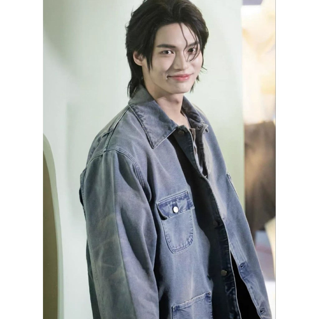 Prd25ss Washed Denim Four-Bag Carhart Barn Jacket