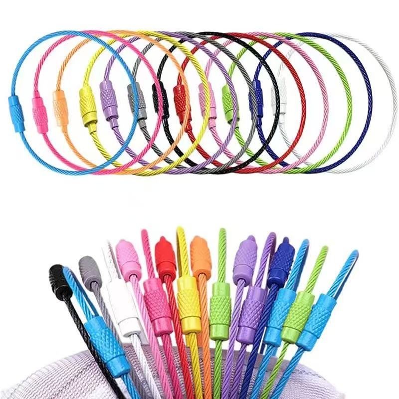 10ชิ้นโลหะสีสเปรย์ทาสีลวดเหล็กแหวนลวดเหล็กเชือกหมุนสกรูที่สําคัญ