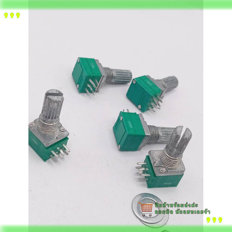 สั่งเลย! วอลลุ่ม Volume vr 6ขาโพเทนชิโอมิเตอร์ ตัวต้านทานปรับค่าได้ B50K/B10K/B100K ความยาวเพลา 15mm