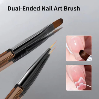 Dual-End เล็บแปรงต่อเล็บเจลเคล็ดลับฝรั่งเศสสําหรับเล็บออกแบบเจล Polish Liner Professional ปากกา