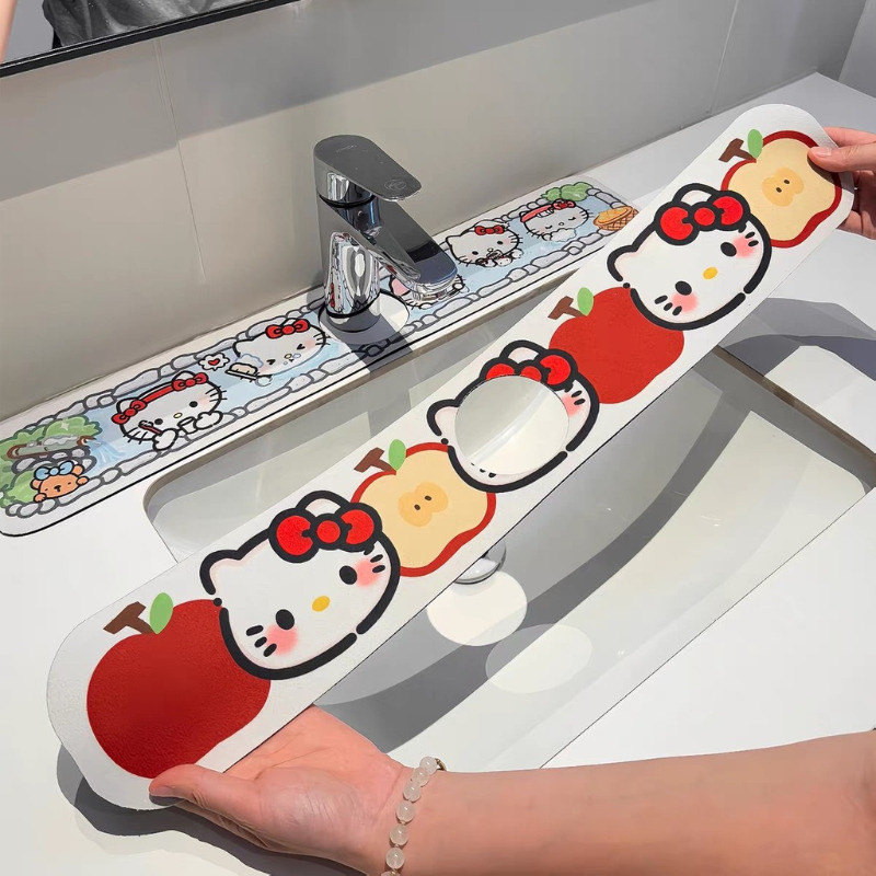 การ์ตูนห้องน้ําอ่างล้างจาน เบาะ ง่ายการดูดซึมน้ําเคาน์เตอร์เสื่ออุปกรณ์บ้าน