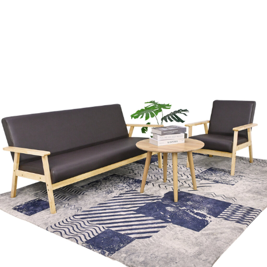 Evergreen Furniture โซฟาไม้ โซฟาไม้ยางพารา นั่งสบาย นอร์ดิก มินิมอล พร้อมเบาะ 1/2/3 ที่นั่ง รหัส C