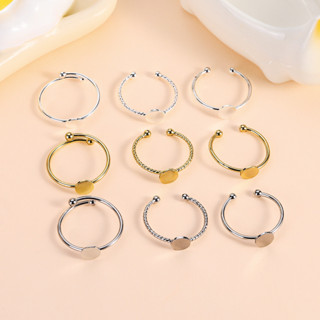 2 ชิ้น 18K ปรับแหวนเปิดพร้อมถาดทำด้วยมือ DIY ทำอุปกรณ์เสริมแ…