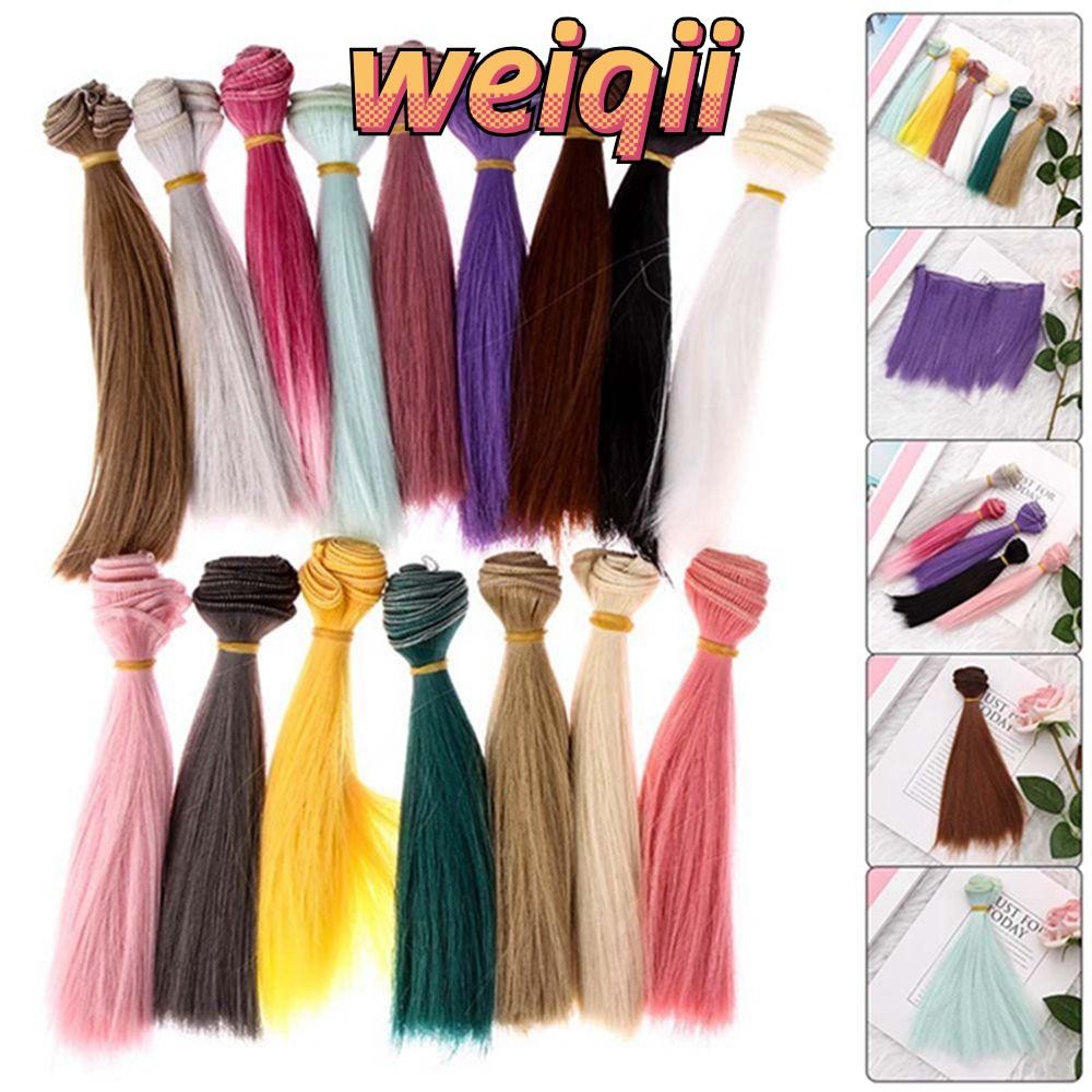เว่ยชี่ 1ชิ้นวิกผมผม15สีใยสังเคราะห์อุณหภูมิสูงลวด ทําเอง ตุ๊กตาอุปกรณ์เสริม