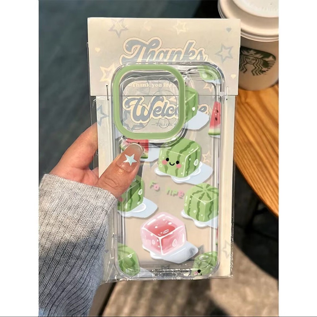 Softcase แตงโม Redmi รูปแบบโปร่งใส Anti-slip original Redmi A1 A3 9A 9C 10C 12C 13C 14C หมายเหตุ 8 9