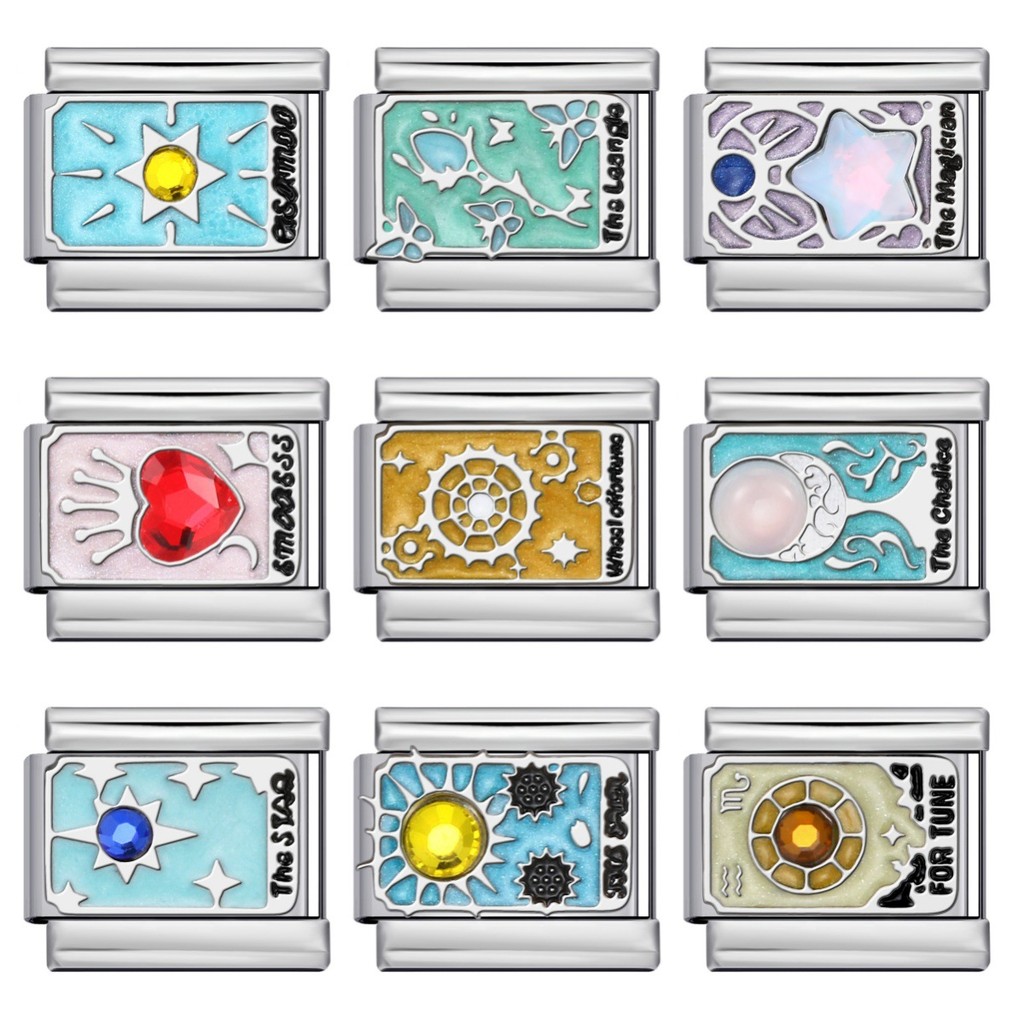 Tarot Series อิตาเลี่ยนโมดูลสร้อยข้อมือ DIY สแตนเลสยืดหยุ่น Splicing สร้อยข้อมือ Charm