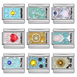 Tarot Series อิตาเลี่ยนโมดูลสร้อยข้อมือ DIY สแตนเลสยืดหยุ่น Splicing สร้อยข้อมือ Charm