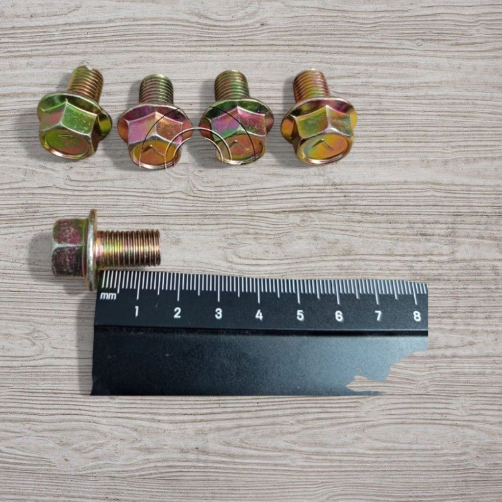 M10X16 สีเหลือง FLANGE BOLT M10 X 16 m10x15 m10 x 15 KEY 14 LENGTH 1.6 ซม.1.6 ซม. 10X16 10 X 16 มม.M