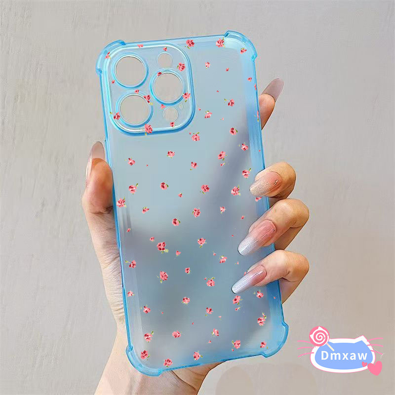 Rose ดอกไม้เคสโทรศัพท์สําหรับ OPPO A6 Pro F31 A5 5G A5X A96 A76 A35 A15 A15S A79 A98 A97 A57 A77 A55 A56 A9 A5S A12s A12 5G พิมพ์ดอกไม้ปลอกสี่มุมกันกระแทก - รูปที่ 3