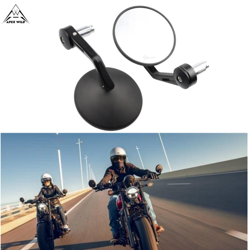 7/8 "Motorcycle Handle Bar End Mirrors กระจกมองข้างสีดําสําหรับ Yamaha MT/FZ/TMA Kawasaki Z650-up Ho