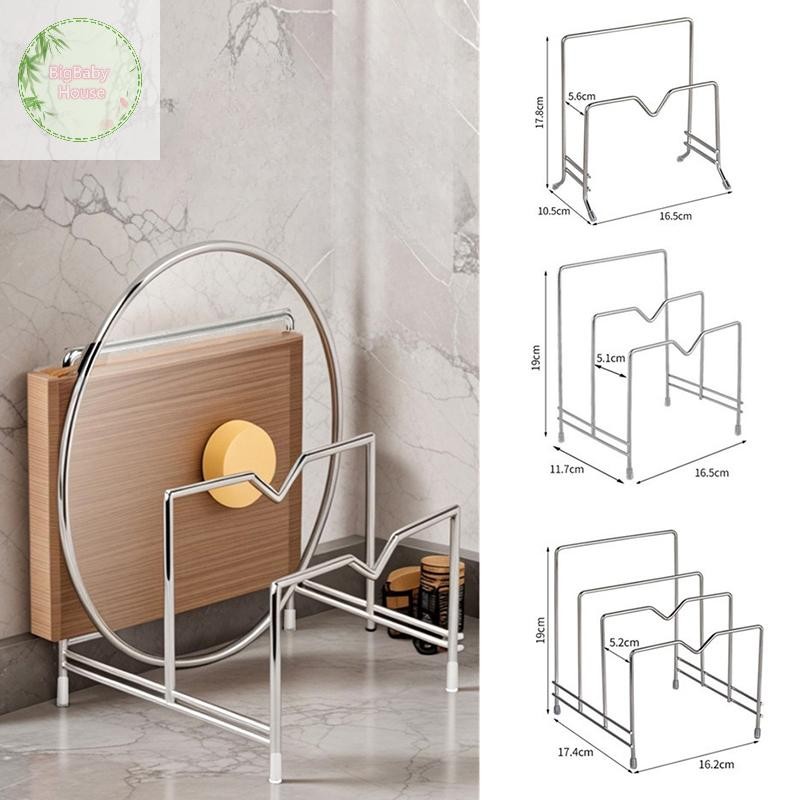 BigBabyHouse Rack ขาตั้งหลายชั้นประหยัดพื้นที่เขียงกันสนิมปฏิบัติห้องครัวผู้ถือฝาหม้อศิลปะเหล็กบ้าน TH