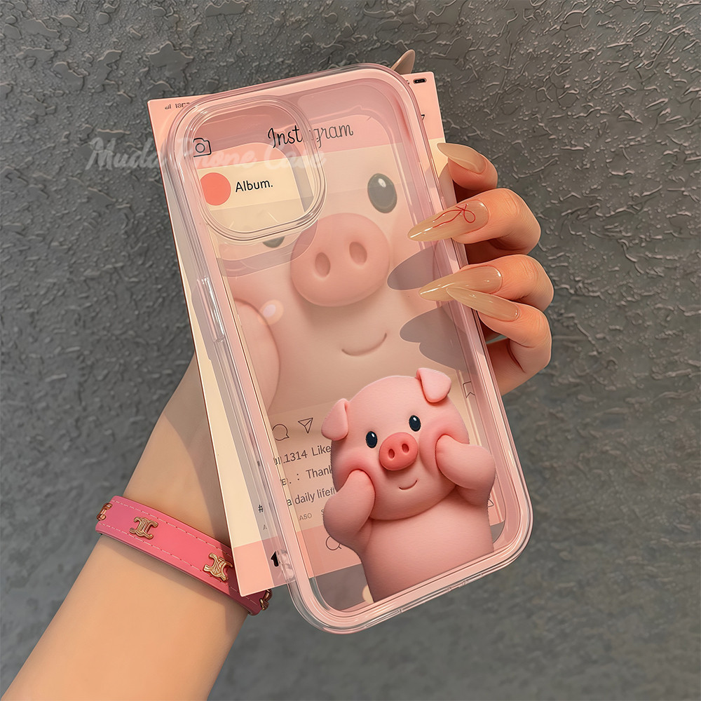 หมูสีชมพูน่ารักการ์ตูน กรณีสำหรับไอโฟน13 11 16 15เคสมือถือ case for iPhone11 16ProMax 15PLUS/14/13/12 pm/11pro/XS Max/XR