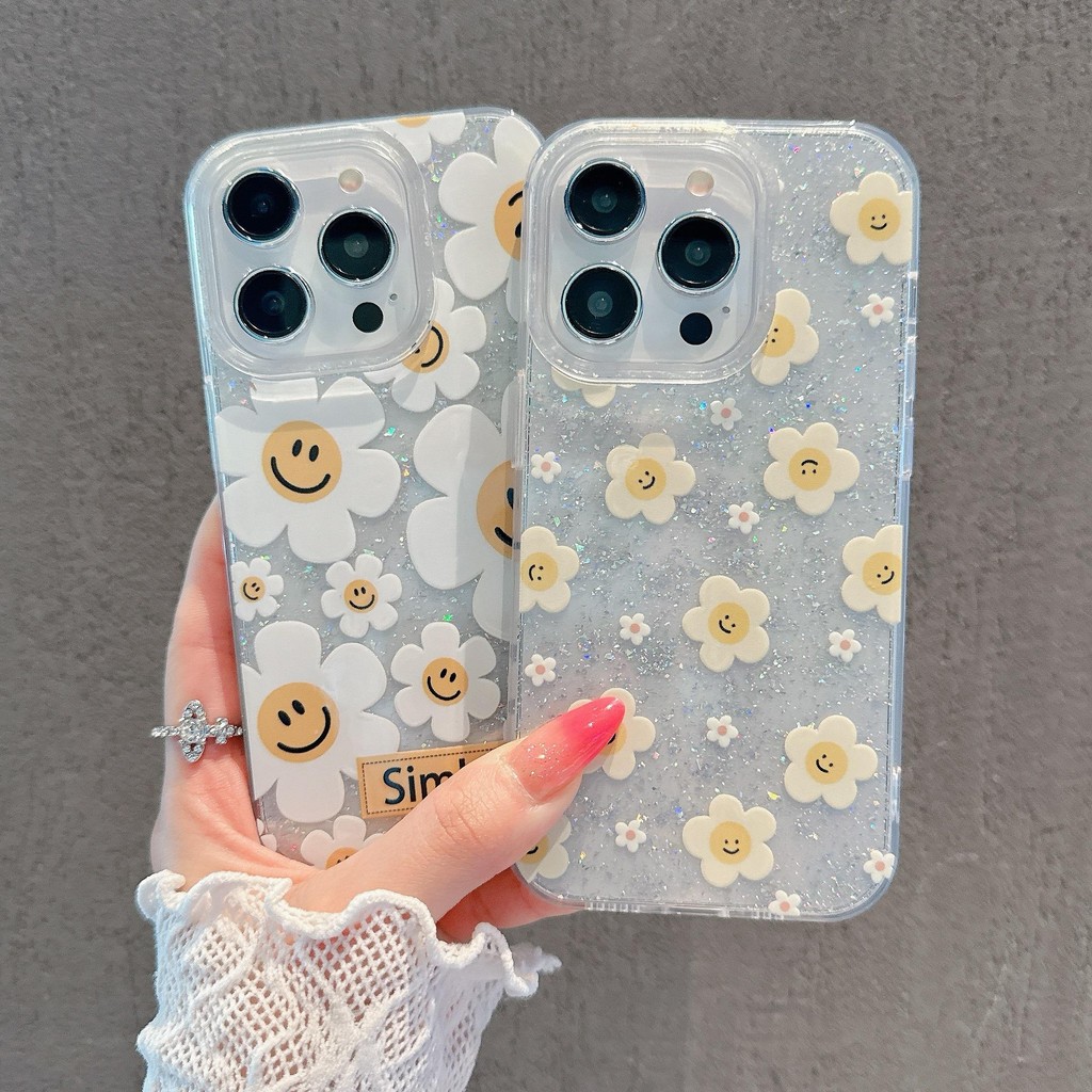 ดอกไม้ยิ้มเหมาะสำหรับเคสโทรศัพท์มือถือ Apple iPhone17/16/15/14/13/12/11pro, x/xsmax/xr/ 78plus RLHXSF010&011+