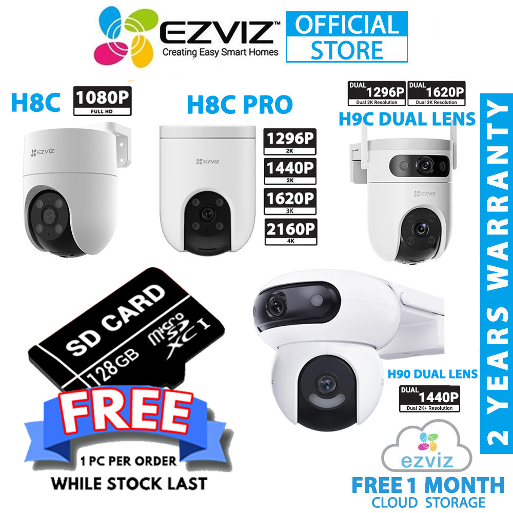 Ezviz Outdoor Pan/Tilt H90 / H80X / H9C / H8C / H8C PRO 1080P 2K 3K 4K 2MP 3MP 4MP 5MP 8MP กล้องวงจร