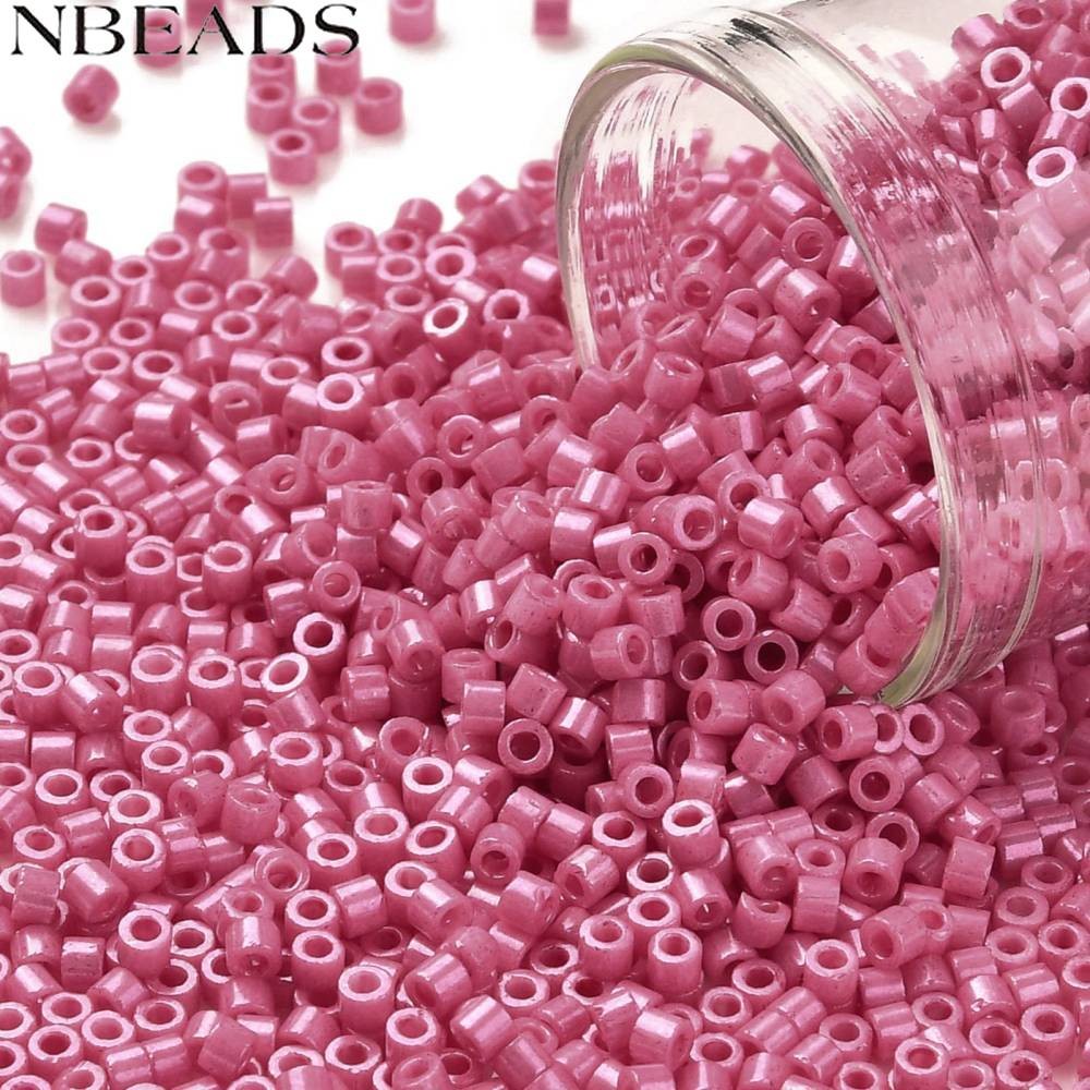 10gs กระบอกสูบเมล็ดลูกปัดทึบแสงสี Luster ชุดขนาด Pale Violet สีแดง 2x1.5 มม.: 0.8 มม.ประมาณ 888 ชิ้น