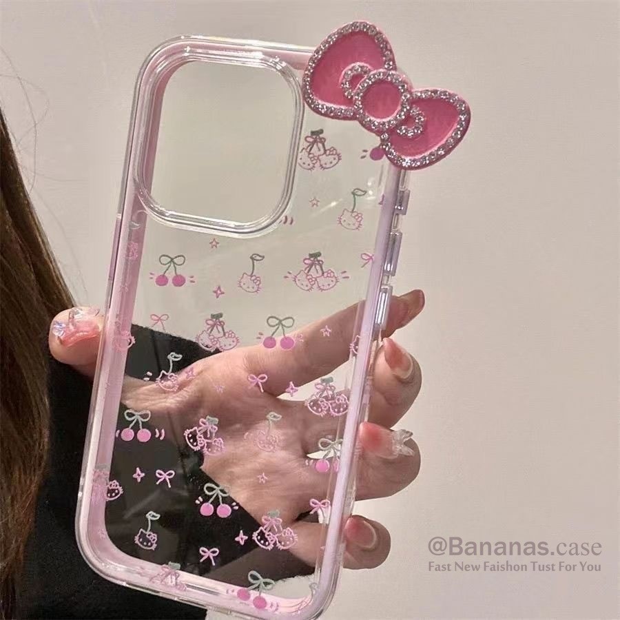 เข้ากันได้กับ iPhone 16 15 14 13 12 11 Pro Max เคสโทรศัพท์ 3D DIY น่ารักสีชมพูแมวฝาหลัง