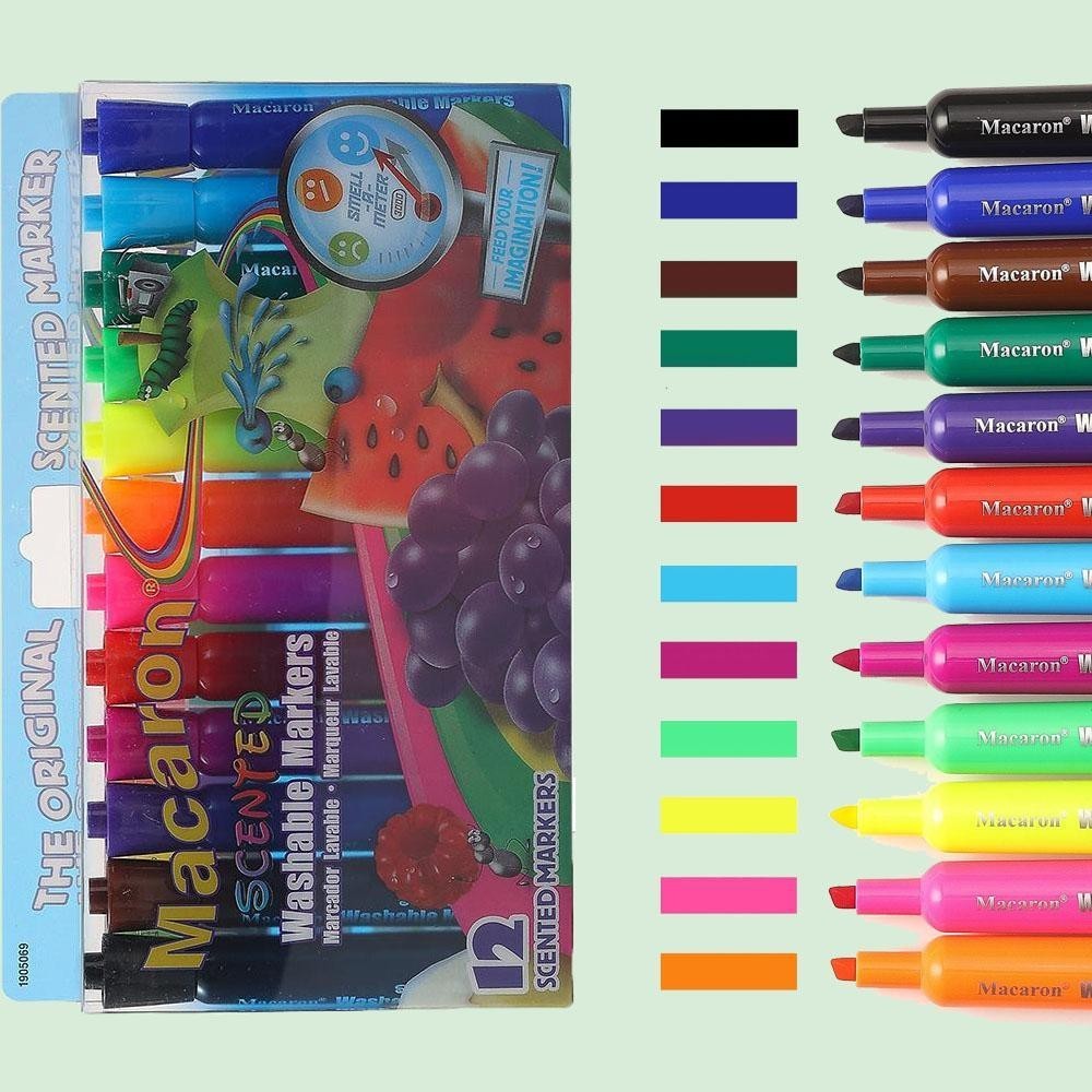 12 แพ็ค Panit Maker ปากกามาร์กเกอร์ทําความสะอาดผิวหน้าปลอดสารพิษสําหรับเด็กวาดภาพอุปกรณ์ศิลปะของขวัญ
