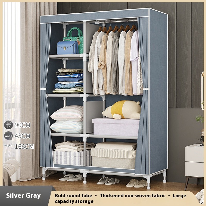 Zipper Wardrobe Closet Dustproof Clothes Storage Organizer Heavy Duty Wardrobe Home Storage