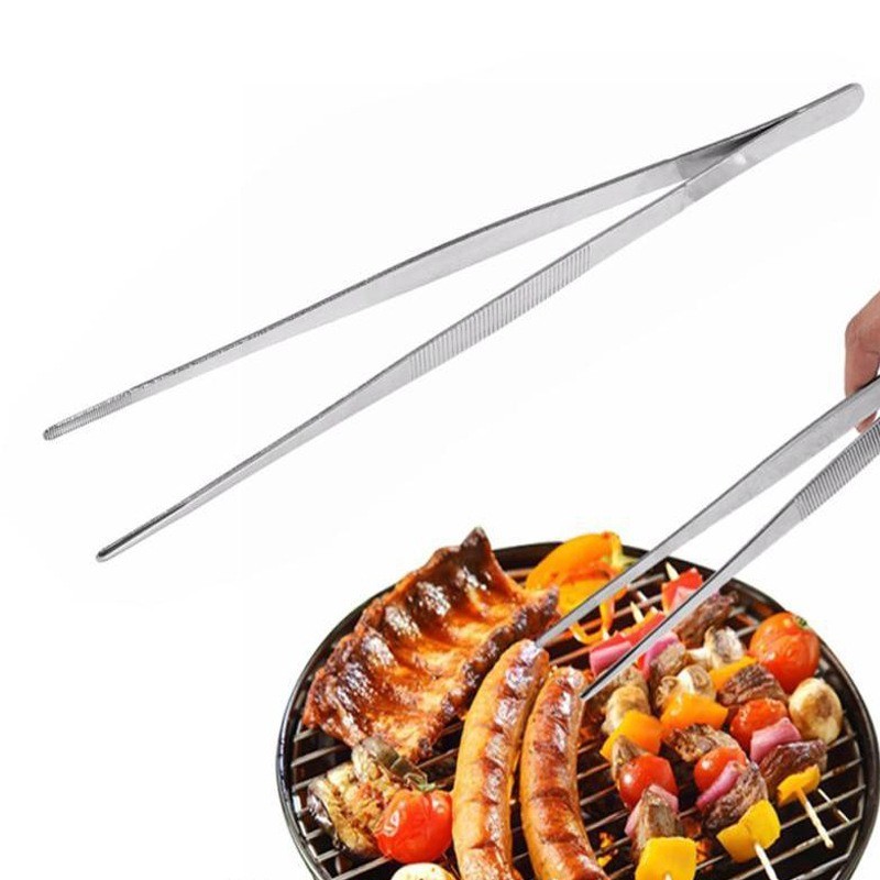 ChokSteel 25ซม. คีมคีบบาร์บีคิวสารพัดประโยชน์คีมคีบอาหารคลิปอาหารอุปกรณ์ในครัวคีบบาร์บีคิวคลิปบุฟเฟ่ต์
