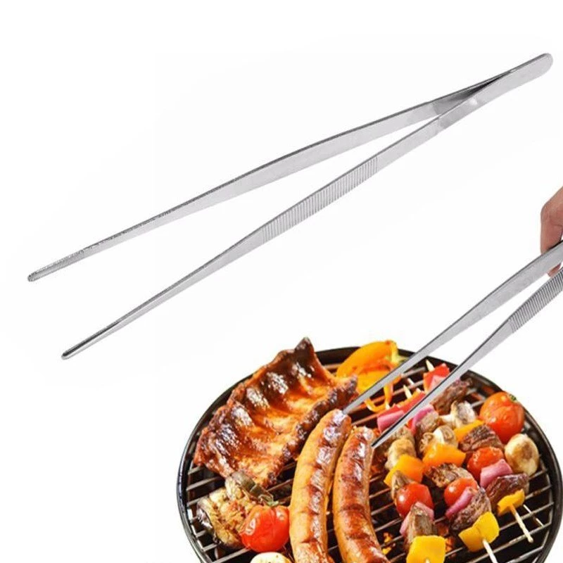 ChokSteel 25ซม. คีมคีบบาร์บีคิวสารพัดประโยชน์คีมคีบอาหารคลิปอาหารอุปกรณ์ในครัวคีบบาร์บีคิวคลิปบุฟเฟ่ต์