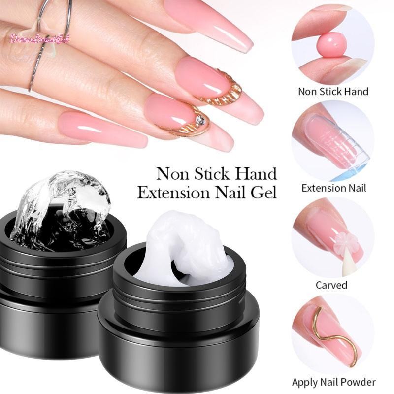 <DBFl-t> Non Stick Hand Extension Gel ยาทาเล็บ 3D แกะสลักดอกไม้เล็บ Shaping Nail Art Solid Jelly Hard UV เจลเคลือบเงาเล็บใหม่