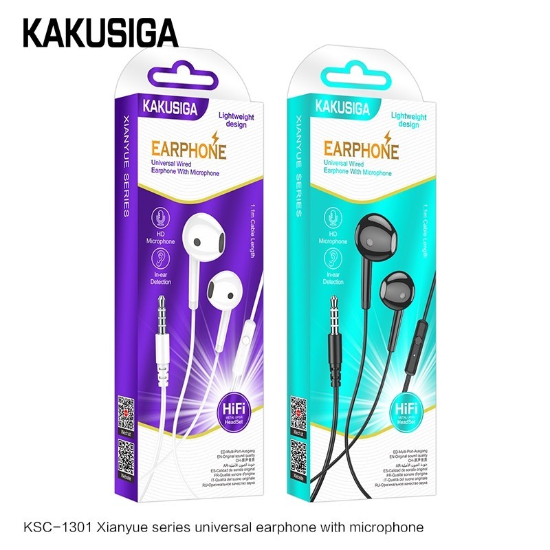 KSC-1301 KAKU หูฟังอินเอียร์ Type-C / 3.5mm สำหรับ iOS Pad, Samsung, Android หูฟัง สมอลทอล์ค เสียงดี ราคาถุก AB2 KAKU